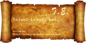 Teleki Erzsébet névjegykártya